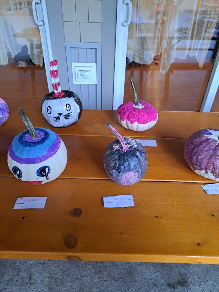 Pumpkin painting contest at Point Sebago Resort in Maine.