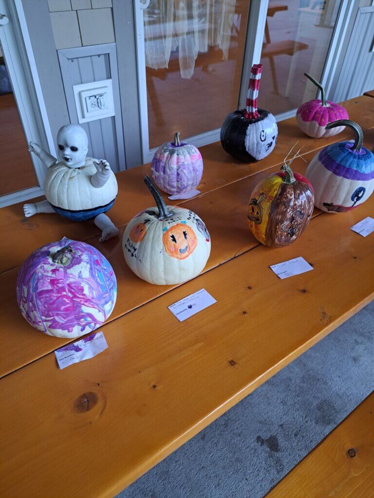 Pumpkin painting contest at Point Sebago Resort in Maine.