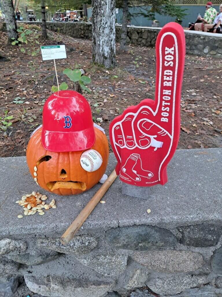Pumpkin carving contest at Point Sebago Resort in Maine.