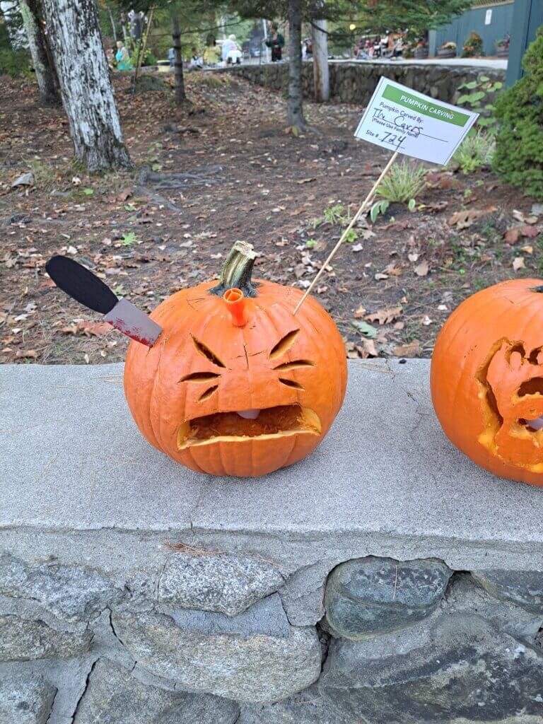 Pumpkin carving contest at Point Sebago Resort in Maine.