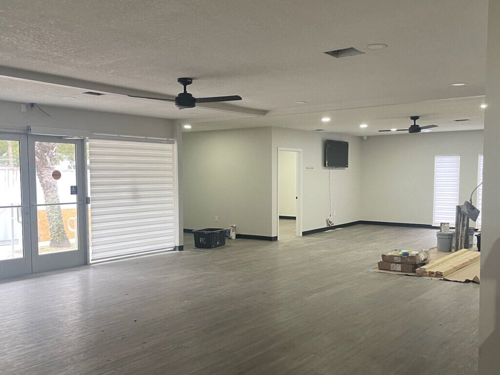 A main room within the West Clubhouse at Rolling Greens Village in Ocala, Florida.