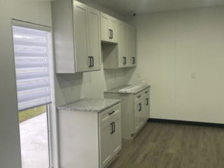 Countertops and storage space in the West Clubhouse at Rolling Greens Village in Ocala, Florida.