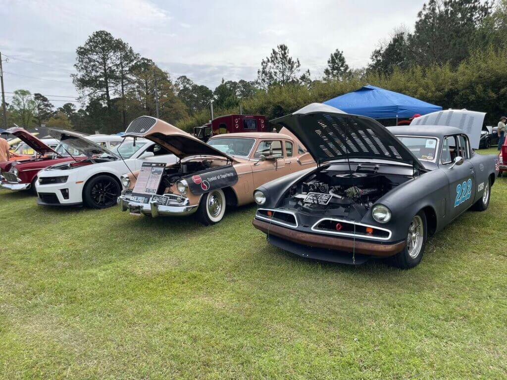 Low_Country_Car_Show_Creekfire_2025_2 Classic cars at the Low Country Car Show at CreekFire RV Resort in 2025.