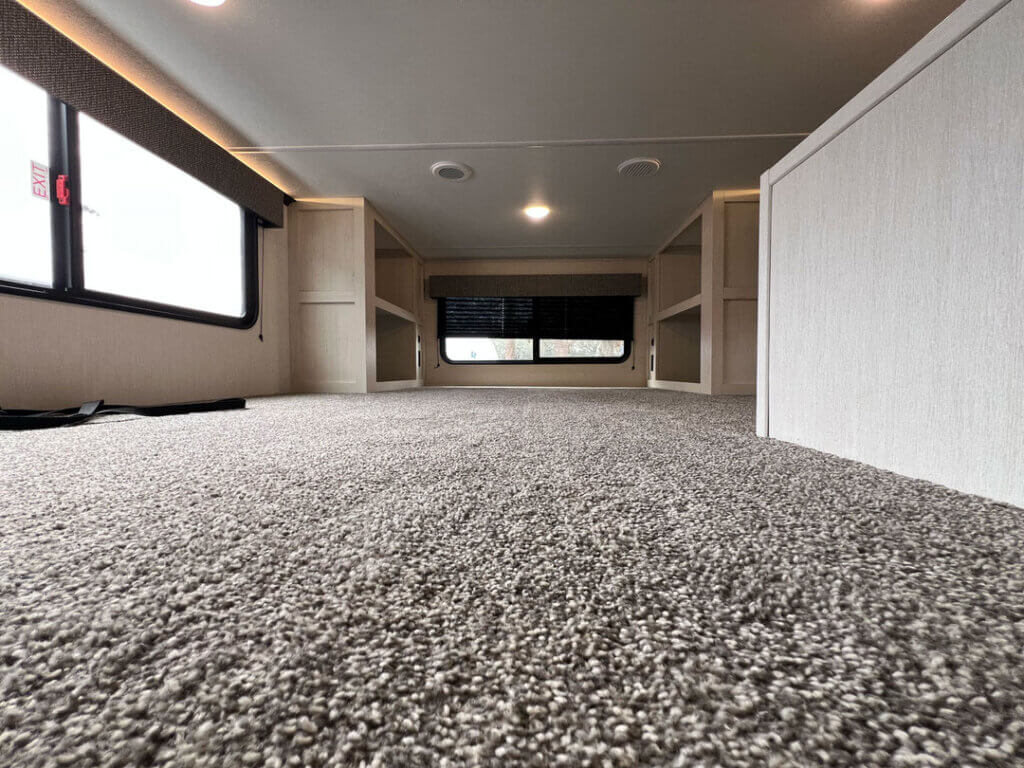 Inside a Sabre fifth wheel at the 2025 Florida RV SuperShow in Tampa