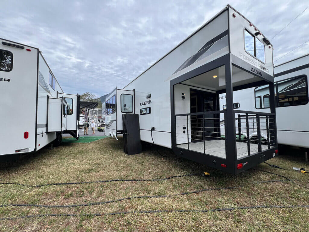 Sabre fifth wheel at the 2025 Florida RV SuperShow in Tampa