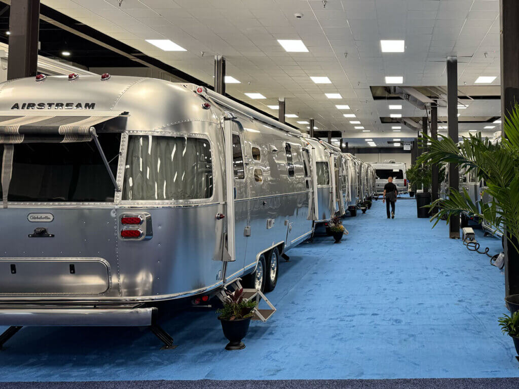 Exterior of the Airstream travel trailers at the 2026 Florida RV SuperShow
