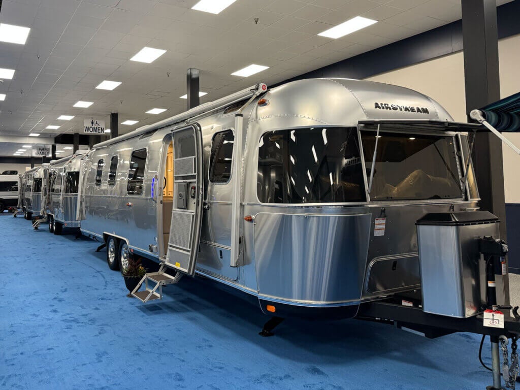 Exterior of the Airstream travel trailers at the 2026 Florida RV SuperShow
