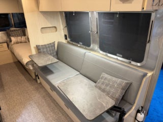 Inside the Airstream Flying Cloud at the 2026 Florida RV SuperShow in Tampa.