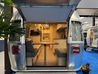 Exterior of an Airstream Flying Cloud travel trailer at the 2026 Florida RV SuperShow in Tampa, FL.