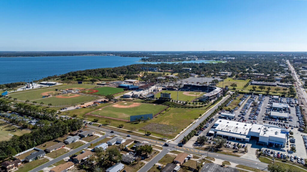 Lakeland, FL, USA - December 7, 2024: Afternoon aerial view of Publix Field at Joker Marchant Stadium, Spring Training Detroit Tigers, Lakeland, Florida, USA. Photo from iStock.
