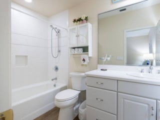 Bathroom in the Holiday Vacation Home rental in Leesburg, Florida.