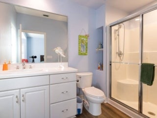 Bathroom in the Holiday Vacation Home rental in Leesburg, Florida.