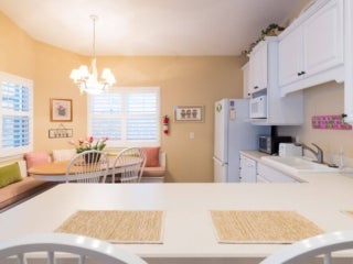 Living space within the vacation home guest rental in Leesburg, Florida, at Holiday RV Park.