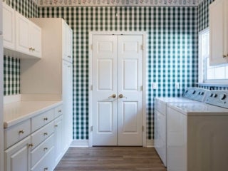 Laundry room within the vacation house rental in Leesburg, Florida, at Holiday RV Park.