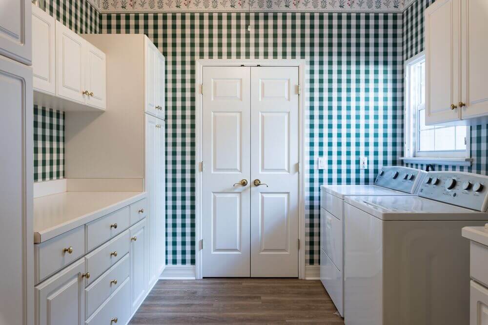 Laundry room within the vacation house rental in Leesburg, Florida, at Holiday RV Park.