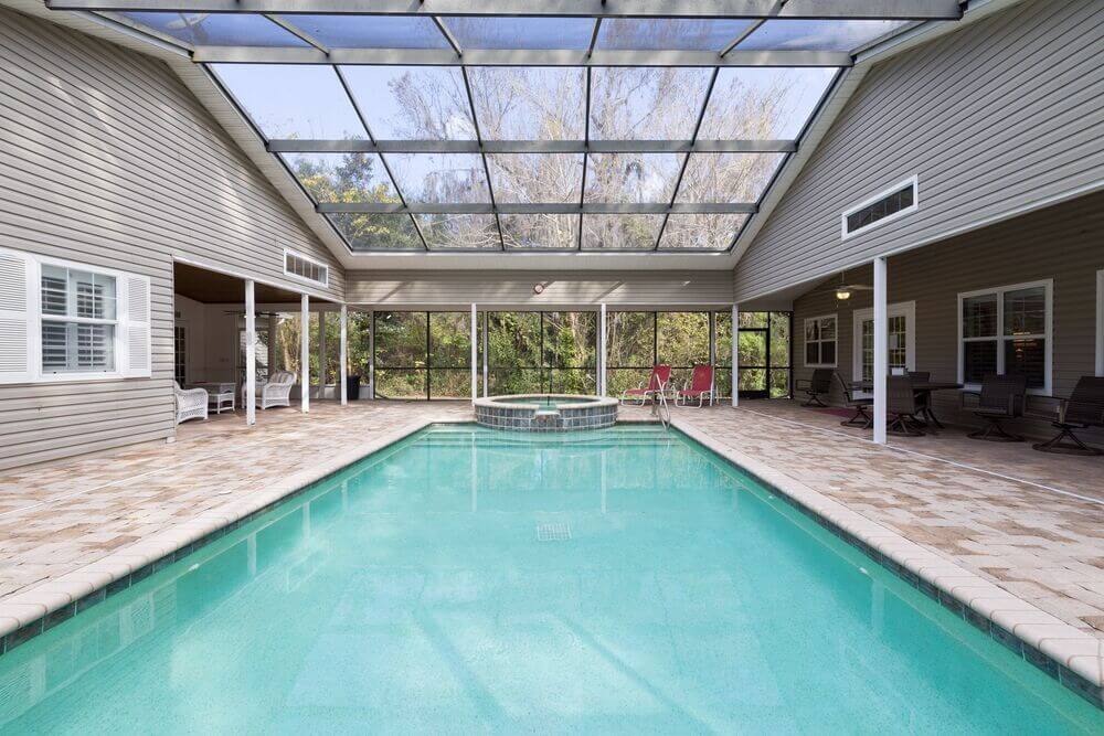 Pool at the vacation house rental in Leesburg, Florida, at Holiday RV Park.