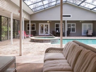 Pool at the vacation house rental in Leesburg, Florida, at Holiday RV Park.