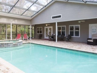 Pool at the vacation house rental in Leesburg, Florida, at Holidat RV Park.