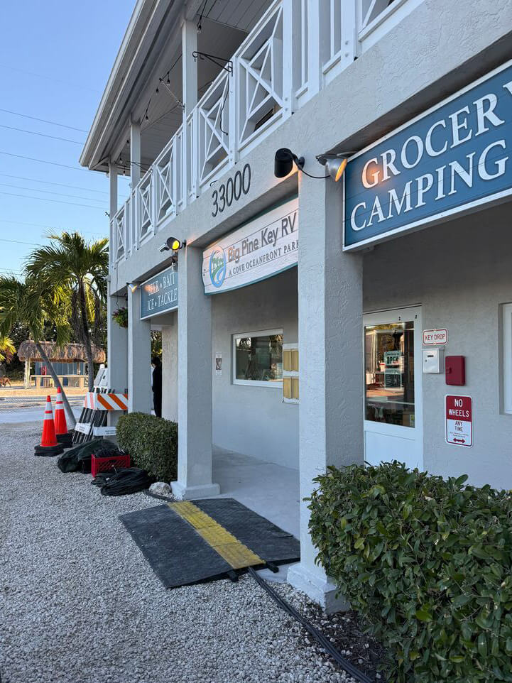 The 'Bad Monkey' production shoot at Big Pine Key RV Park in Florida.