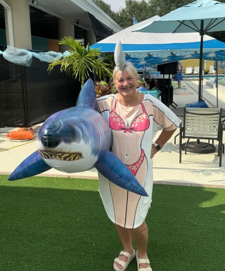Synchronized swimming event in Camelot Lakes Village in Sarasota, Florida