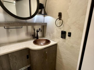 Photo of the Airstream Travel Trailer collaboration with Stetson and the 6666 Ranch at the 2026 Florida RV SuperShow in Tampa, Florida.