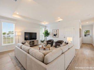 EBV - 20513 Polynesian Lp - Virtually Staged 04-2 Virtually staged interior of 20513 Polynesian Lp. at Estero Bay Village in Estero, Florida.