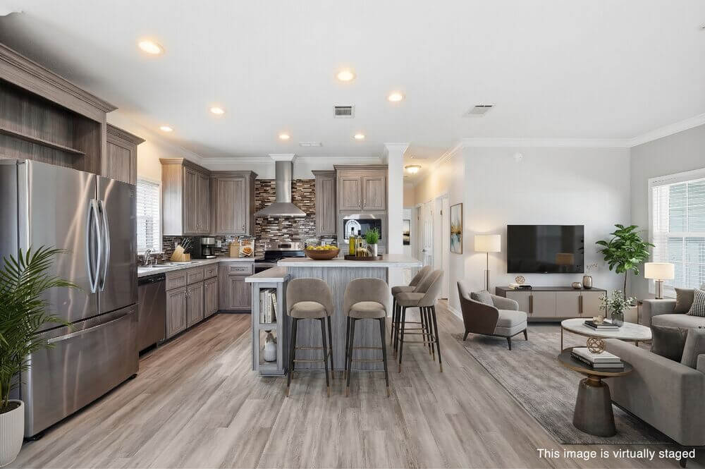 EBV-20548-Polynesian-Lp-Kitchen-STAGED-3-WM Virtually staged interior of 20548 Polynesian Lp. at Estero Bay Village in Estero, Florida.
