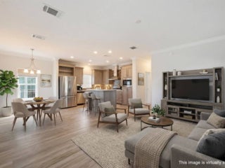 Virtually staged interior of 20548 Polynesian Lp. at Estero Bay Village in Estero, Florida.