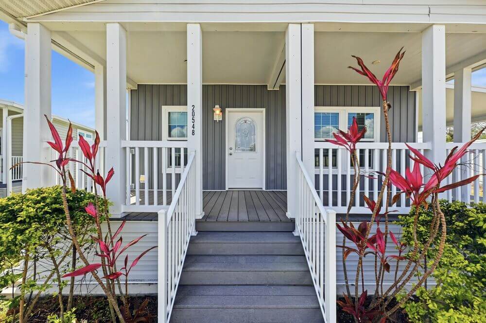 Exterior of 20548 Polynesian Lp. at Estero Bay Village in Estero, Florida.