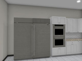 Renderings of the Blueway clubhouse construction project showing a view of the kitchen.