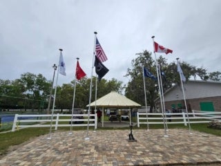 Veterans Tribute Park Ribbon Cutting Ceremony at Holiday RV Park in Leesburg, FL.