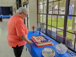 Veterans Tribute Park Ribbon Cutting Ceremony at Holiday RV Park.