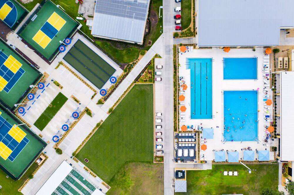 Sports_Courts_Pools_Ocala_Rollin g_Greens Sports courts and aquatic center at Rolling Greens Village in Ocala, Florida.