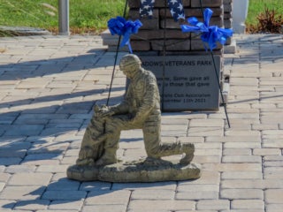 Veterans Park Statue in The Meadows, a 55+ Tarpon Springs community.