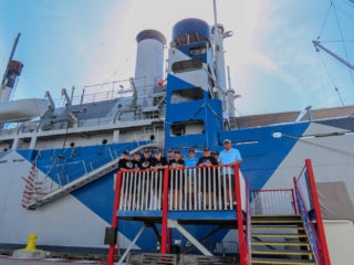 SS American Victory at the Tampa ship terminal