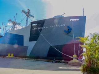 SS American Victory at the Tampa ship terminal