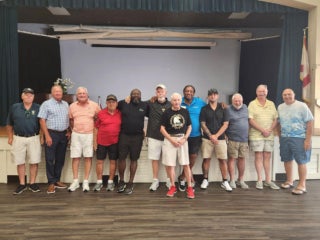 Camelot East staff and residents at a Veterans luncheon in Sarasota, Florida