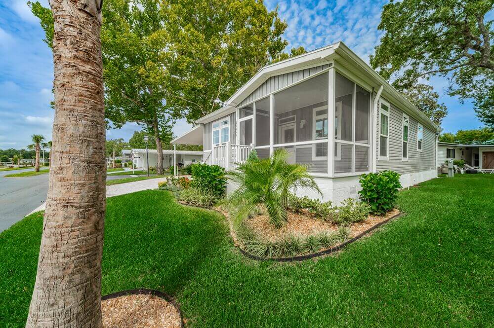 A modern manufactured home for sale in Ocala, Florida at Rolling Greens Village.