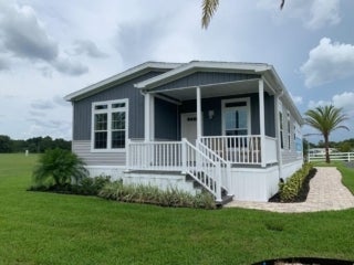 A modern manufactured home for sale in Ocala, Florida at Rolling Greens Village.