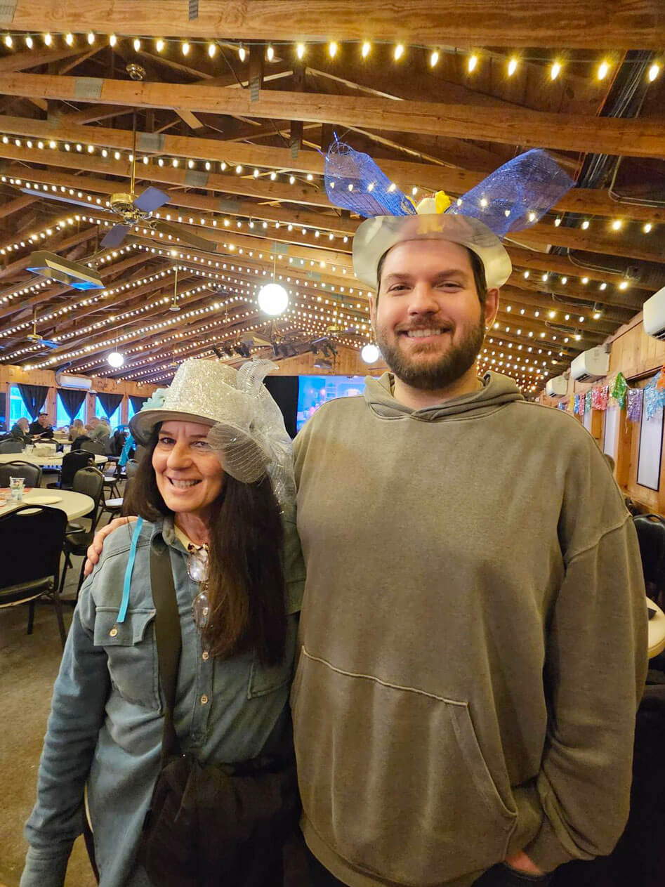 Opening_Weekend_PSR_4 Guests wearing colorful hats on Derby Day at Point Sebago Resort