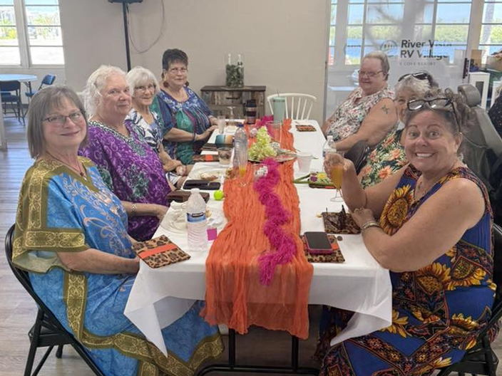Guests at River Vista RV Park in Ruskin, Florida during the Moo Moo's & Mimosas event