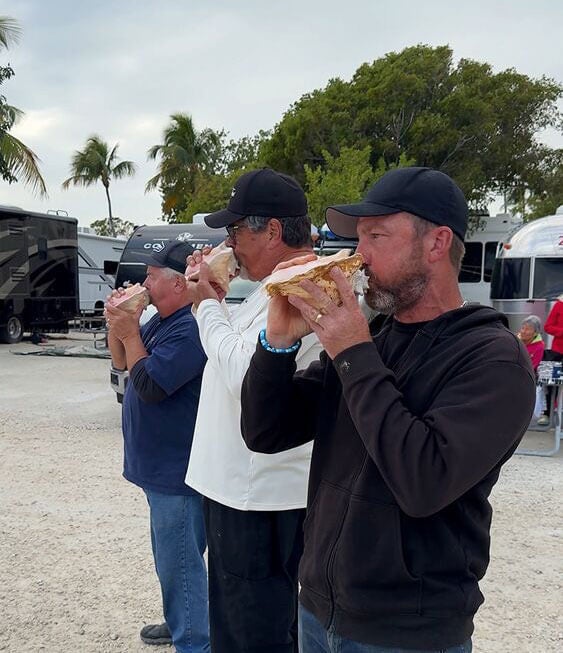 Conch blowing at Big Pine Key RV Park in the Florida Keys.