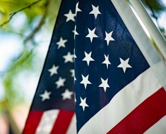Close-up of an American flag.