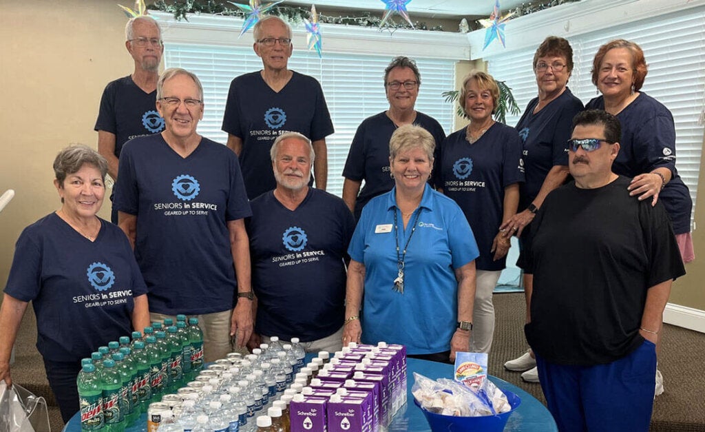 Flip & Paula's food pantry at Sun Valley in Tarpon Springs, Florida