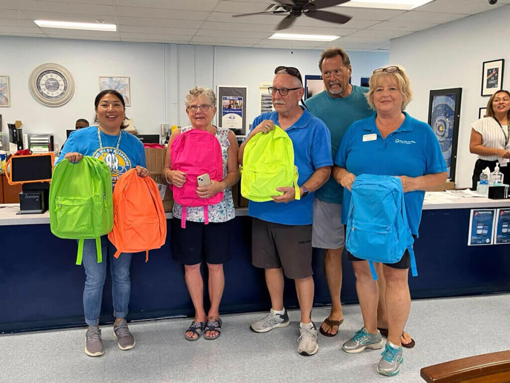Backpack donation by River Vista RV Park