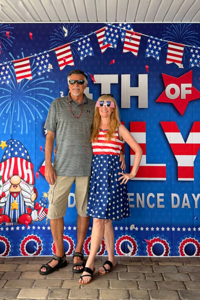 Residents celebrating the July 4th holiday weekend at Cypress Lakes Village in Lakeland, Florida.