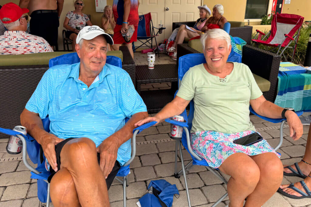 Residents celebrating the July 4th holiday weekend at Cypress Lakes Village in Lakeland, Florida.