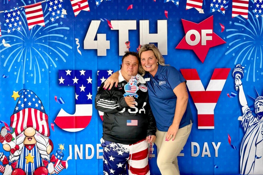 Residents celebrating the July 4th holiday weekend at Cypress Lakes Village in Lakeland, Florida.