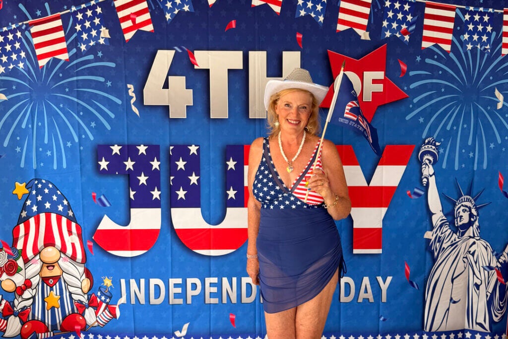 Residents celebrating the July 4th holiday weekend at Cypress Lakes Village in Lakeland, Florida.