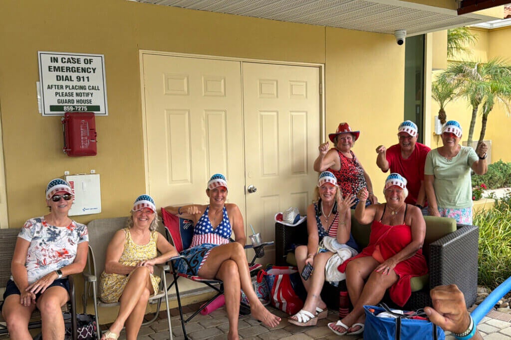 Residents celebrating the July 4th holiday weekend at Cypress Lakes Village in Lakeland, Florida.